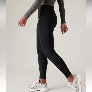 Athleta Delancey Moto Tights size M in Black EUC